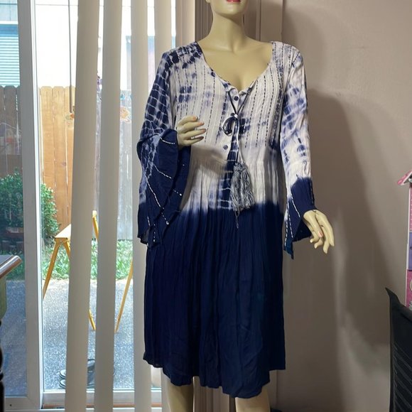 Dresses & Skirts - Women XL 1X 2X Gorgeous BOHO GYPSY Tie Dye Gauze Dress WOW! GEM!